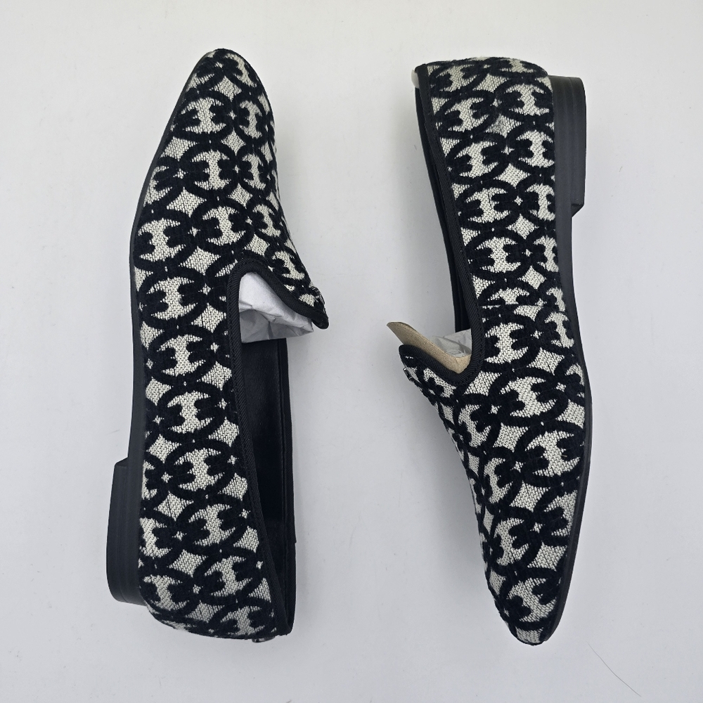 NIB Circus NY by Sam Edelman Tiffany Flat Loafers, Black/Natural Fabric, 6M - Picture 12 of 16